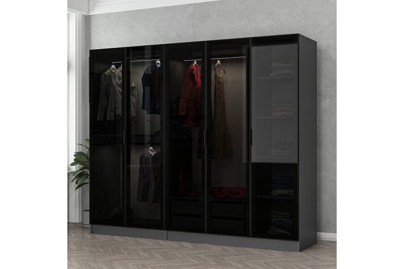 Garderobe Cambrian 225 cm - Antrasitt - Oppbevaring - Garderober & garderobesystem