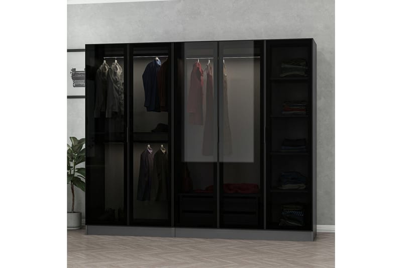 Garderobe Cambrian 225 cm - Antrasitt - Oppbevaring - Garderober & garderobesystem