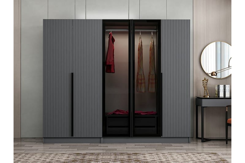 Garderobe Cambrian 225 cm - Antrasitt - Oppbevaring - Garderober & garderobesystem