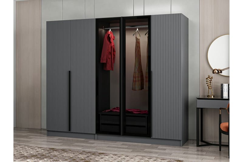 Garderobe Cambrian 225 cm - Antrasitt - Oppbevaring - Garderober & garderobesystem