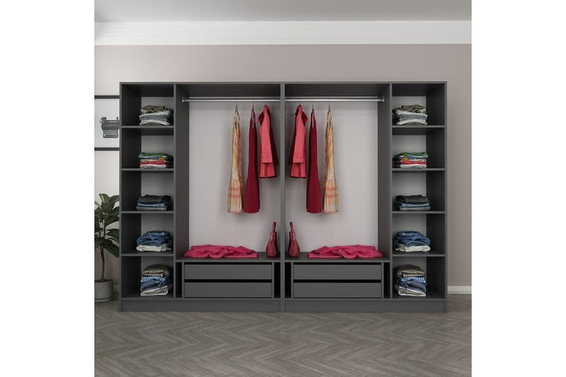 Garderobe Cambrian 225 cm - Antrasitt - Oppbevaring - Garderober & garderobesystem