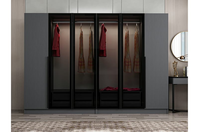 Garderobe Cambrian 225 cm - Antrasitt - Oppbevaring - Garderober & garderobesystem