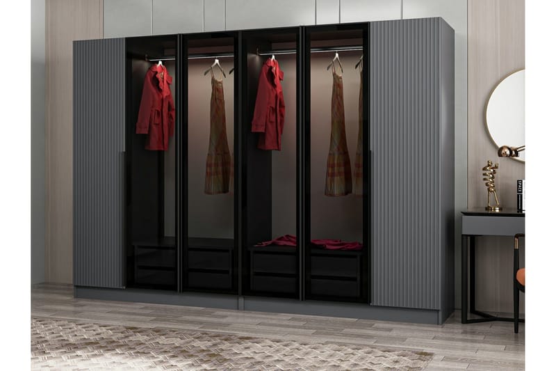 Garderobe Cambrian 225 cm - Antrasitt - Oppbevaring - Garderober & garderobesystem