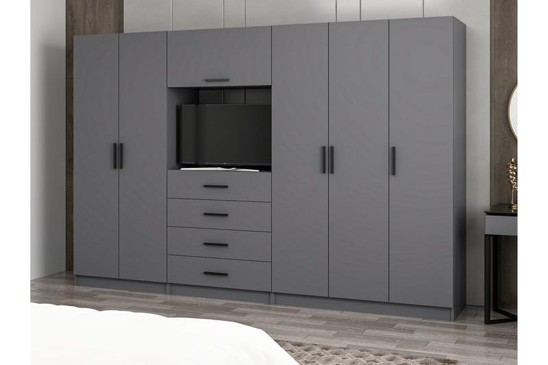 Garderobe Cambrian 225 cm - Antrasitt - Oppbevaring - Garderober & garderobesystem