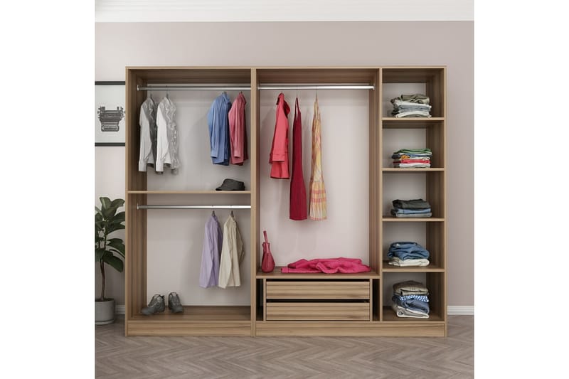 Garderobe Cambrian 225 cm - Brun - Oppbevaring - Garderober & garderobesystem