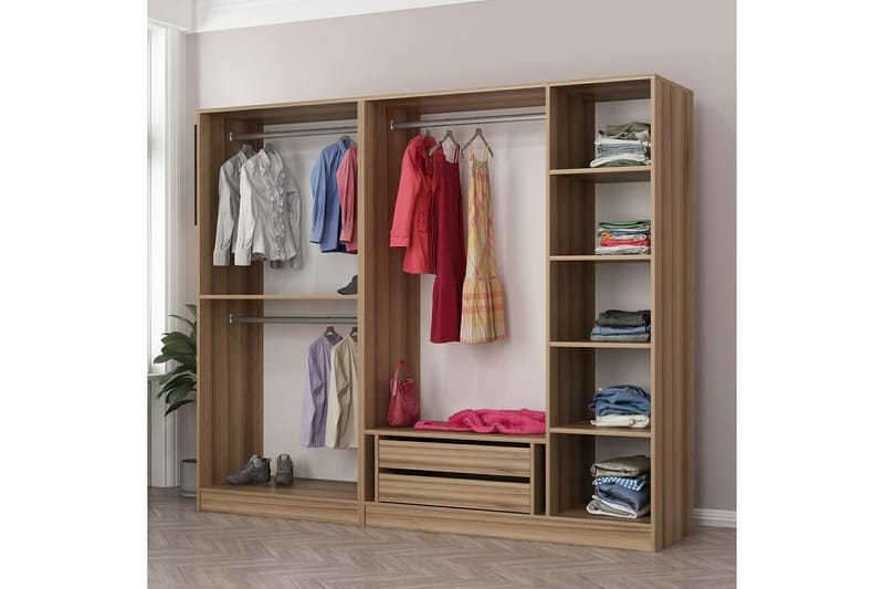 Garderobe Cambrian 225 cm - Brun - Oppbevaring - Garderober & garderobesystem