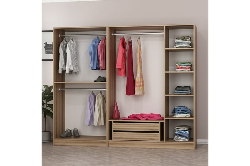 Garderobe Cambrian 225 cm - Brun - Oppbevaring - Garderober & garderobesystem