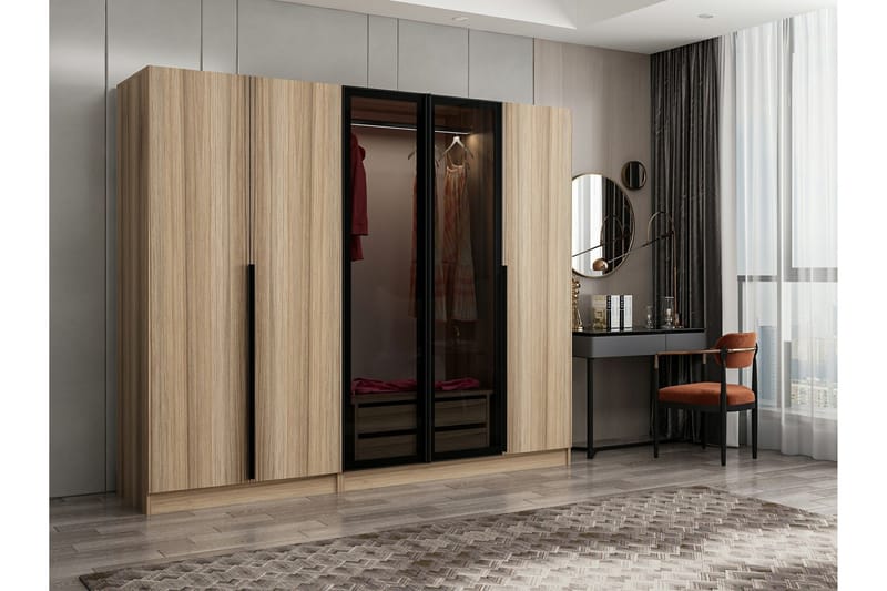 Garderobe Cambrian 225 cm - Brun - Oppbevaring - Garderober & garderobesystem