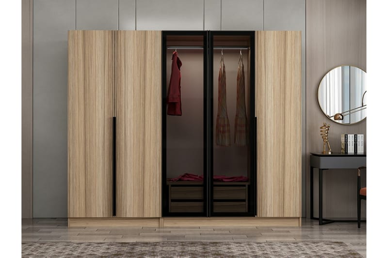 Garderobe Cambrian 225 cm - Brun - Oppbevaring - Garderober & garderobesystem