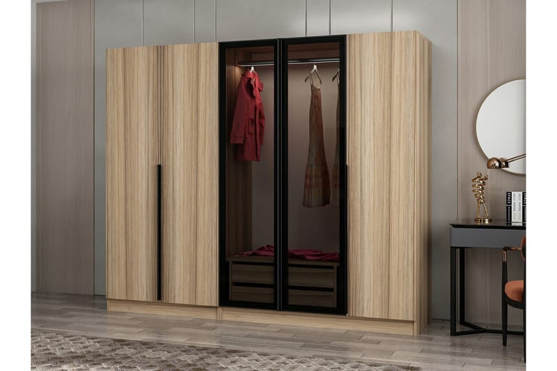 Garderobe Cambrian 225 cm - Brun - Oppbevaring - Garderober & garderobesystem