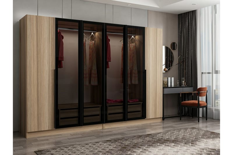 Garderobe Cambrian 225 cm - Brun - Oppbevaring - Garderober & garderobesystem