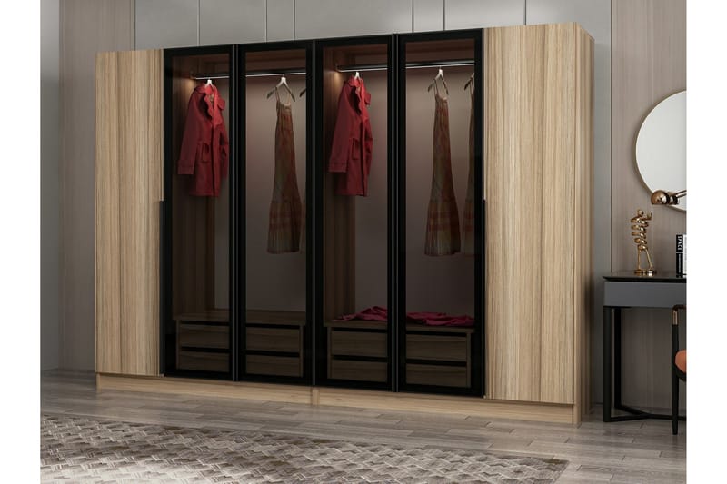 Garderobe Cambrian 225 cm - Brun - Oppbevaring - Garderober & garderobesystem