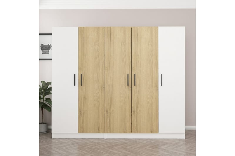 Garderobe Cambrian 225 cm - Brun/Hvit - Oppbevaring - Garderober & garderobesystem