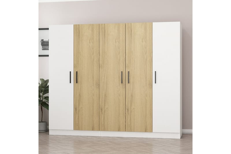 Garderobe Cambrian 225 cm - Brun/Hvit - Oppbevaring - Garderober & garderobesystem