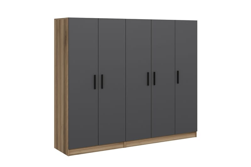 Garderobe Cambrian 225 cm - Grå/Brun - Oppbevaring - Garderober & garderobesystem