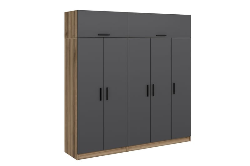 Garderobe Cambrian 225 cm - Grå/Brun - Oppbevaring - Garderober & garderobesystem