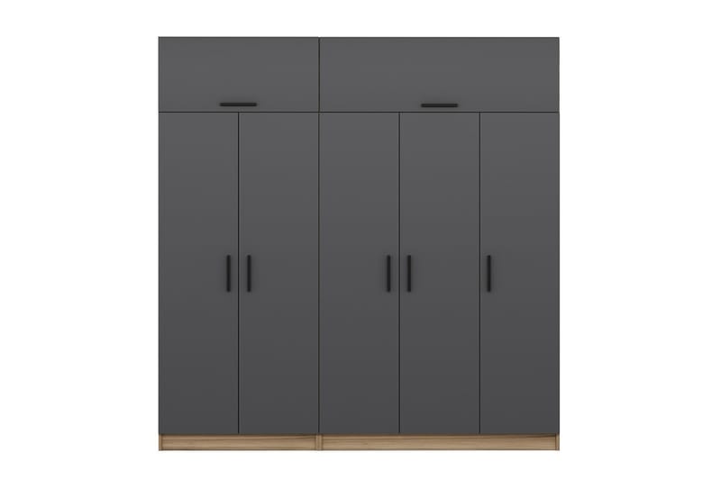 Garderobe Cambrian 225 cm - Grå/Brun - Oppbevaring - Garderober & garderobesystem