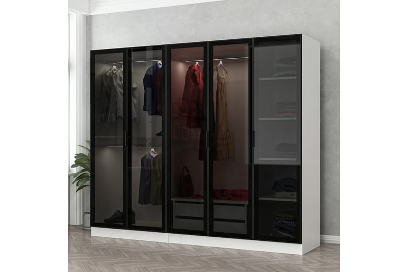 Garderobe Cambrian 225 cm - Hvit - Oppbevaring - Garderober & garderobesystem