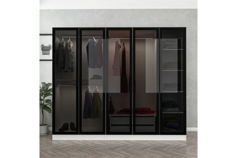 Garderobe Cambrian 225 cm - Hvit - Oppbevaring - Garderober & garderobesystem