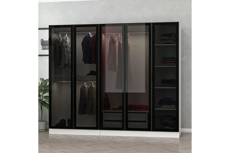 Garderobe Cambrian 225 cm - Hvit - Oppbevaring - Garderober & garderobesystem