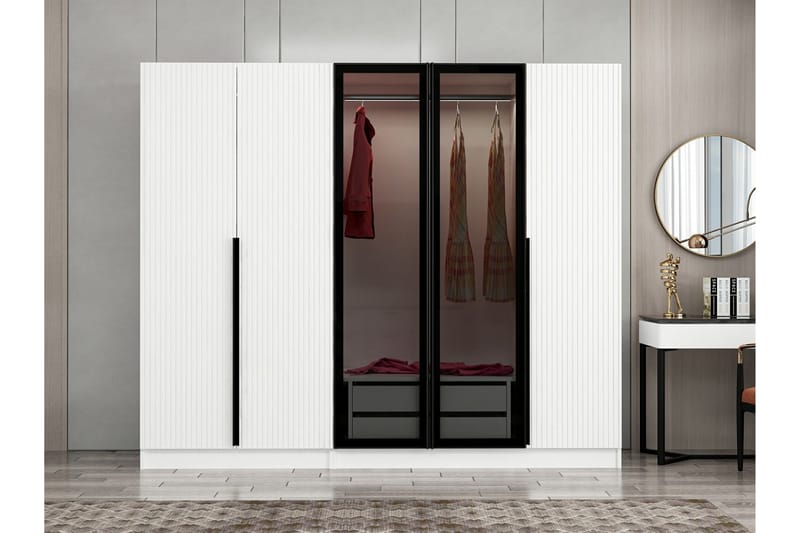 Garderobe Cambrian 225 cm - Hvit - Oppbevaring - Garderober & garderobesystem