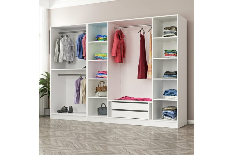 Garderobe Cambrian 225 cm - Hvit - Oppbevaring - Garderober & garderobesystem