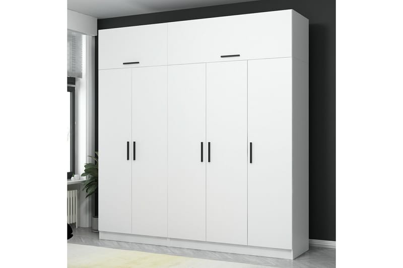 Garderobe Cambrian 225 cm - Hvit - Oppbevaring - Garderober & garderobesystem