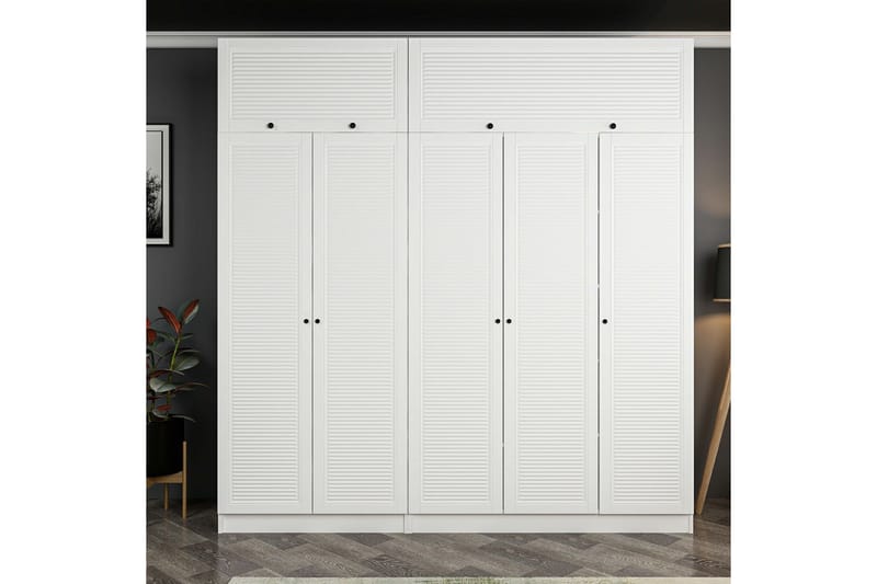 Garderobe Cambrian 225 cm - Hvit - Oppbevaring - Garderober & garderobesystem