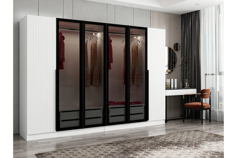 Garderobe Cambrian 225 cm - Hvit - Oppbevaring - Garderober & garderobesystem