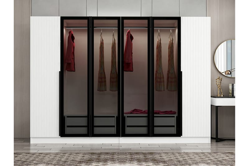 Garderobe Cambrian 225 cm - Hvit - Oppbevaring - Garderober & garderobesystem