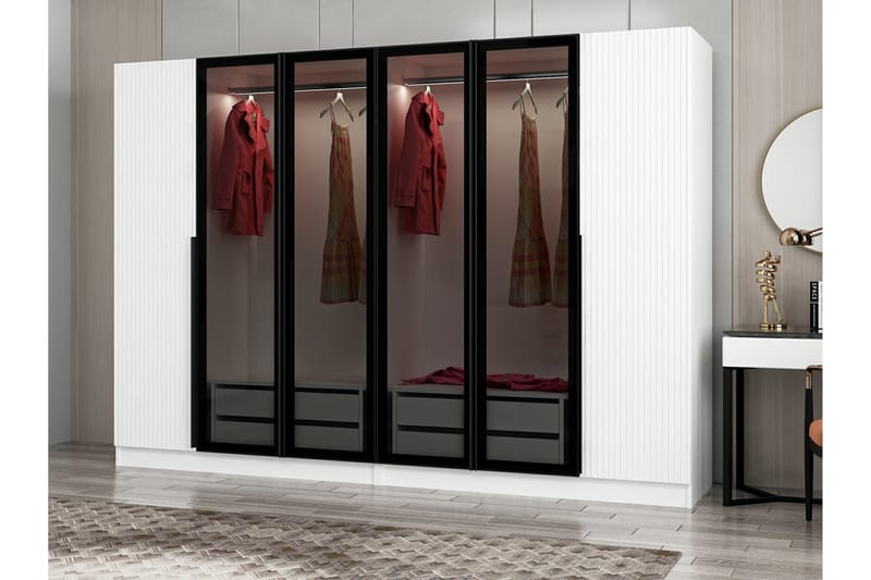 Garderobe Cambrian 225 cm - Hvit - Oppbevaring - Garderober & garderobesystem