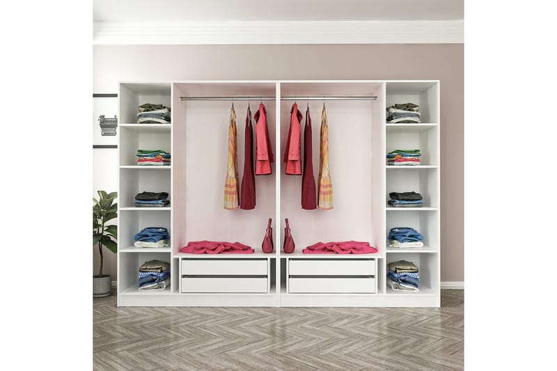 Garderobe Cambrian 225 cm - Hvit - Oppbevaring - Garderober & garderobesystem