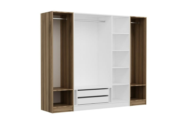 Garderobe Cambrian 225 cm - Hvit/Brun - Oppbevaring - Garderober & garderobesystem