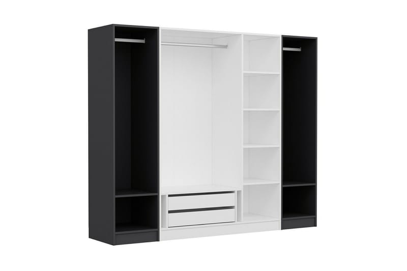 Garderobe Cambrian 225 cm - Hvit/Grå - Oppbevaring - Garderober & garderobesystem