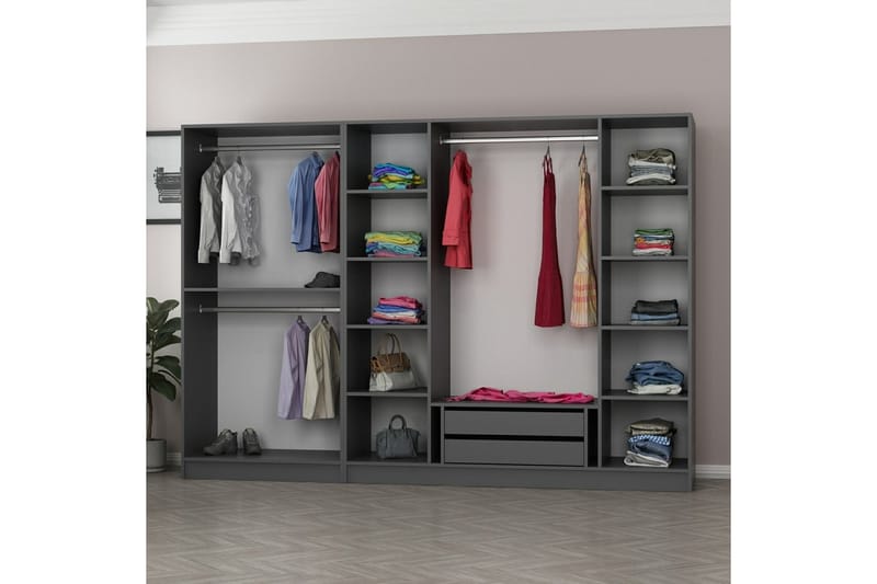 Garderobe Cambrian 270 cm - Antrasitt - Oppbevaring - Garderober & garderobesystem