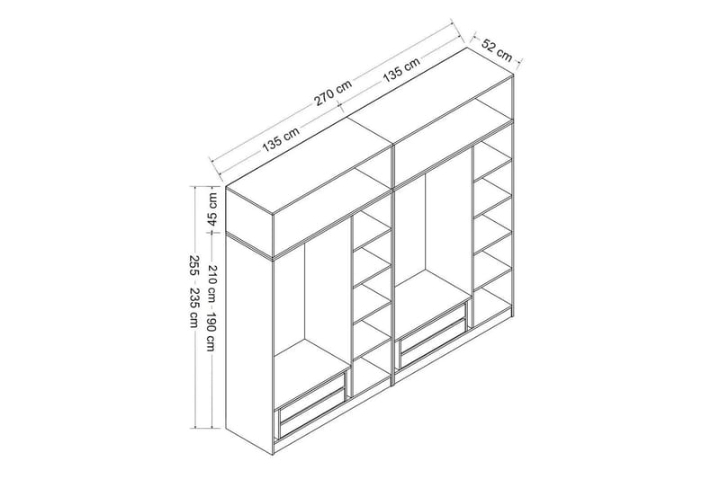 Garderobe Cambrian 270 cm - Antrasitt - Oppbevaring - Garderober & garderobesystem