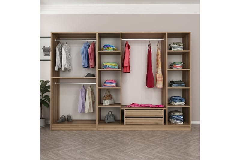 Garderobe Cambrian 270 cm - Brun - Oppbevaring - Garderober & garderobesystem