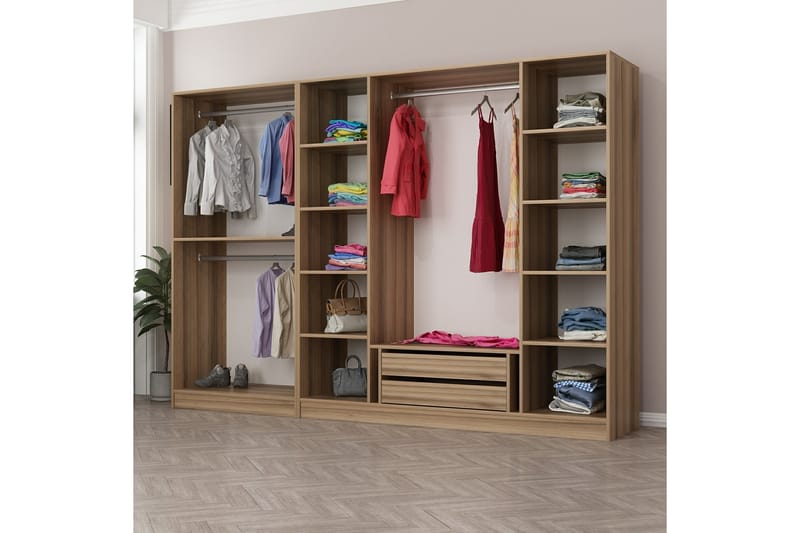 Garderobe Cambrian 270 cm - Brun - Oppbevaring - Garderober & garderobesystem