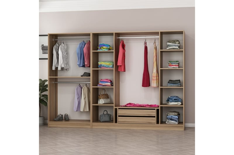 Garderobe Cambrian 270 cm - Brun - Oppbevaring - Garderober & garderobesystem