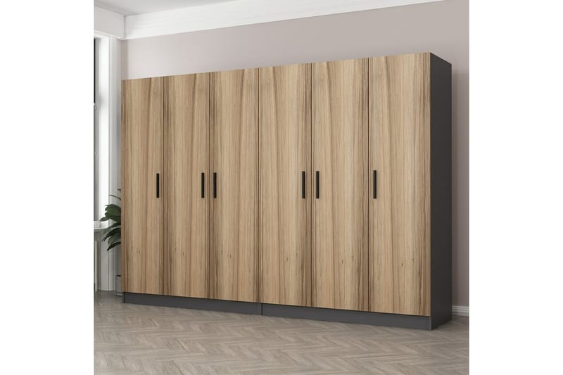 Garderobe Cambrian 270 cm - Brun/Grå - Oppbevaring - Garderober & garderobesystem