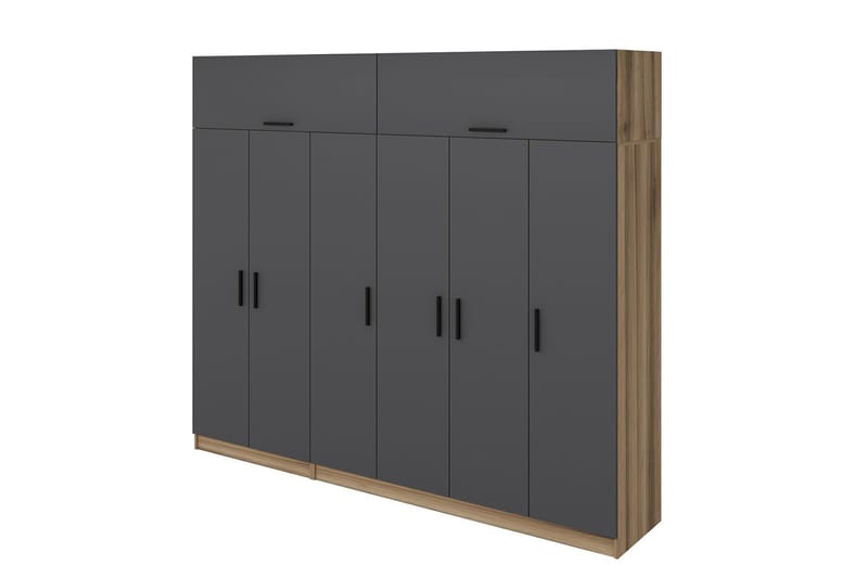 Garderobe Cambrian 270 cm - Grå/Brun - Oppbevaring - Garderober & garderobesystem