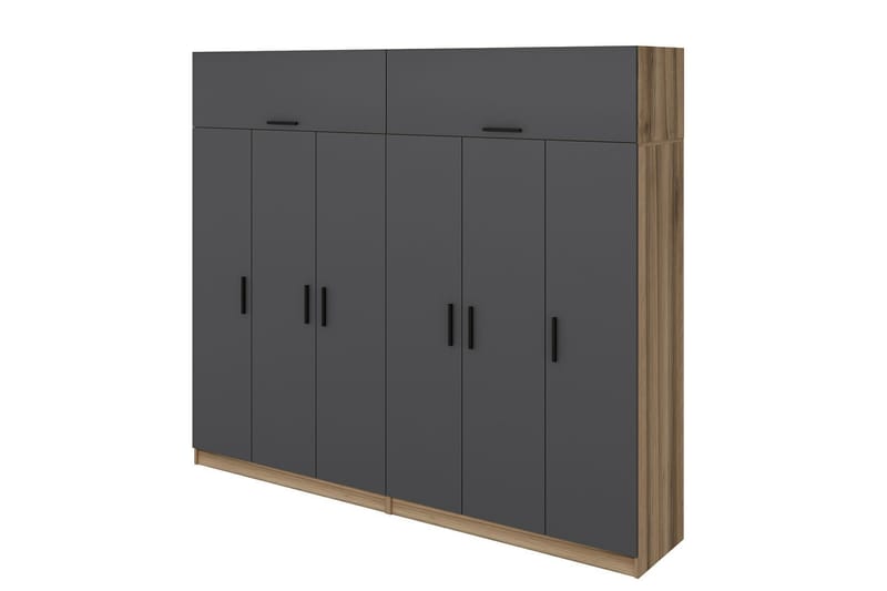 Garderobe Cambrian 270 cm - Grå/Brun - Oppbevaring - Garderober & garderobesystem