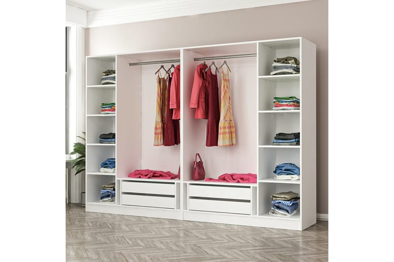 Garderobe Cambrian 270 cm - Grå/Hvit - Oppbevaring - Garderober & garderobesystem