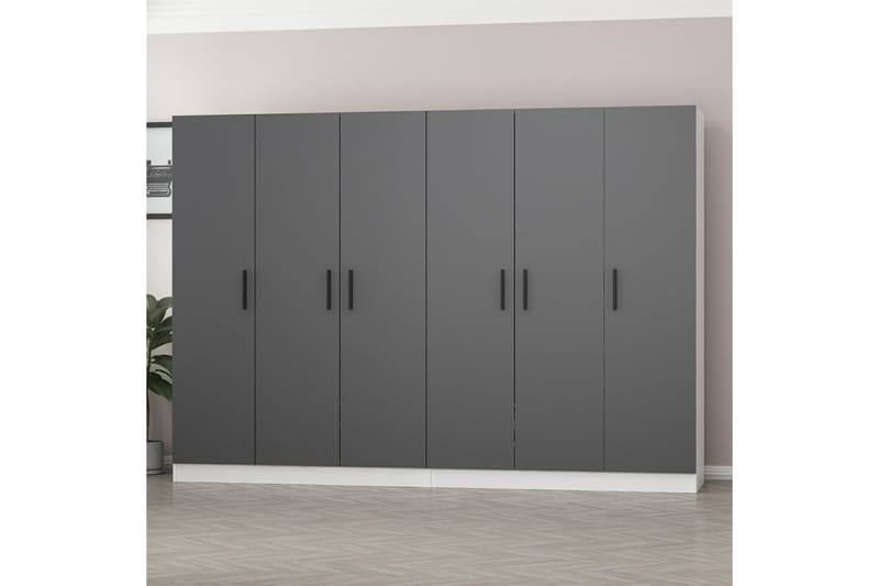 Garderobe Cambrian 270 cm - Grå/Hvit - Oppbevaring - Garderober & garderobesystem