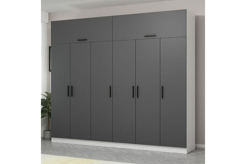 Garderobe Cambrian 270 cm - Grå/Hvit - Oppbevaring - Garderober & garderobesystem