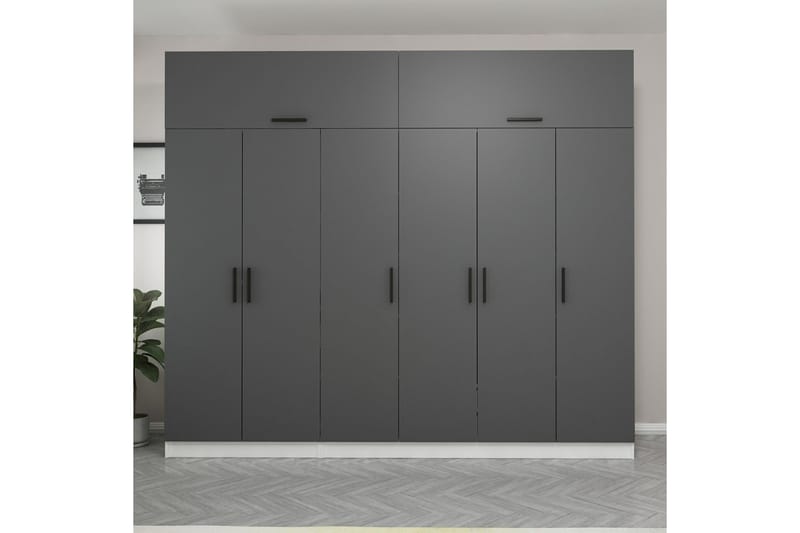 Garderobe Cambrian 270 cm - Grå/Hvit - Oppbevaring - Garderober & garderobesystem