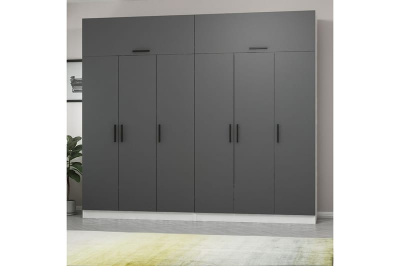 Garderobe Cambrian 270 cm - Grå/Hvit - Oppbevaring - Garderober & garderobesystem