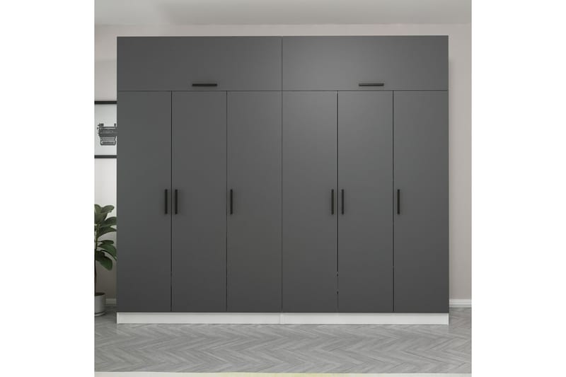 Garderobe Cambrian 270 cm - Grå/Hvit - Oppbevaring - Garderober & garderobesystem