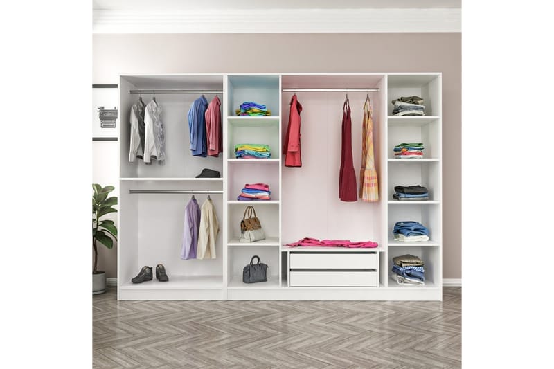 Garderobe Cambrian 270 cm - Hvit - Oppbevaring - Garderober & garderobesystem