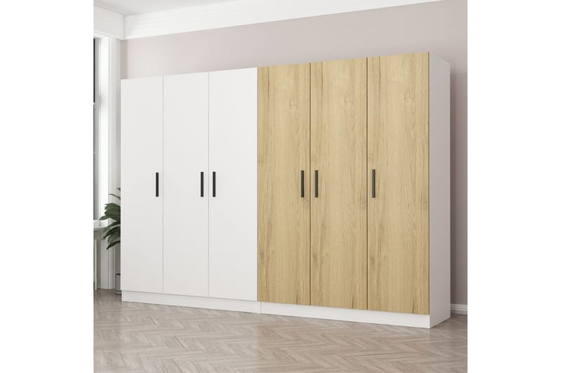 Garderobe Cambrian 270 cm - Hvit/Brun - Oppbevaring - Garderober & garderobesystem